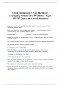 Food Preparation And Nutrition - Changing Properties&comma; Proteins - AQA - GCSE Questions And Answers