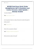 BIO Questions and Correct Answers&sol; Latest Update &sol; Already Graded