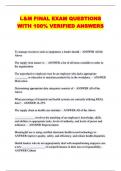 L&M FINAL EXAM QUESTIONS WITH 100&percnt; VERIFIED ANSWERS
