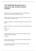 UCF MAR3023 Messiah Exam 4 questions with verified answers updated