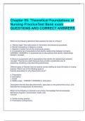 Chapter 05&colon; Theoretical Foundations of  Nursing PracticeTest Bank exam  QUESTIONS AND CORRECT ANSWERS