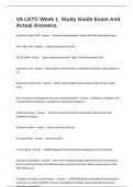 VA LETC Week 1  Study Guide Exam And Actual Answers&period;