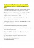 Guidewire Best Practices Exam &vert; Questions With 100&percnt; Correct Answers &vert; Verified By Experts 2025 &sol; 2026