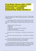 ATLS Written Review 2025 LATEST APPROVED WITH CORRECT QUESTIONS &plus; ANSWERS GUARANTEED PASS&vert; GRADED A&plus;