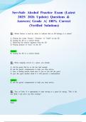 ServSafe Alcohol Practice Exam &lpar;Latest 2025&sol; 2026 Update&rpar; Questions & Answers&vert; Grade A&vert; 100&percnt; Correct &lpar;Verified Solutions&rpar;