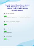 ServSafe Alcohol Exam Review &lpar;Latest 2025&sol; 2026 Update&rpar; Questions & Answers&vert; Grade A&vert; 100&percnt; Correct &lpar;Verified Solutions&rpar;