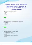 ServSafe Alcohol Exam Prep &lpar;Latest 2025&sol; 2026 Update&rpar; Questions & Answers&vert; Grade A&vert; 100&percnt; Correct &lpar;Verified Solutions&rpar;