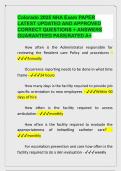 Colorado 2025 NHA Exam PAPER LATEST UPDATED AND APPROVED CORRECT QUESTIONS &plus; ANSWERS GUARANTEED PASS&vert;RATED A&plus;
