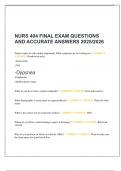 NURS 404 FINAL EXAM QUESTIONS AND ACCURATE ANSWERS 