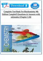 Complete Test Bank For Biochemistry 9th Edition Campbell Questions & Answers with rationales &lpar;Chapter 1-24&rpar;