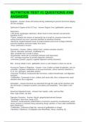 NUTRITION TEST &num;1 QUESTIONS AND ANSWERS