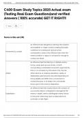 C400 Exam Study Topics 2025 Actual exam &lpar;Testing Real Exam Questions&rpar;and verified Answers &lpar; 100&percnt; accurate&rpar; GET IT RIGHT&excl;&excl;