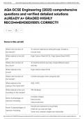 AQA GCSE Engineering &lpar;2025&rpar; comprehensive questions and verified detailed solutions ALREADY A&plus; GRADED HIGHLY RECOMMENDED&vert;100&percnt; CORRECT&excl;&excl;