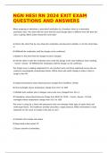NGN HESI RN 2024 EXIT EXAM QUESTIONS AND ANSWERS&period;