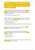 NSG 124 PHARMACOLOGY EXAM 3 QUESTIONS AND ANSWERS LATEST UPDATED 2024&sol;2025 A COMPLETE SOLUTION ALL ANSWERS CORRECT CONFIRMED BEST RATED A&plus; FOR SUCCESS