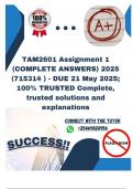 TAM2601 Assignment 1 &lpar;COMPLETE ANSWERS&rpar; 2025 &lpar;715314 &rpar; - DUE 21 May 2025