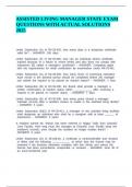 ASSISTED LIVING MANAGER STATE EXAM QUESTIONS WITH ACTUAL SOLUTIONS 2025&period;