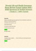 Nevada Life and Health Insurance Exam Review &lpar;Latest Update 2025 &sol; 2026&rpar; Questions & Verified Answers &vert; Grade A &vert; 100&percnt; Correct