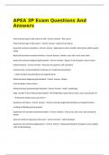 APEA 3P Exam Questions And Answers&period;