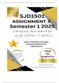 SJD1501 Assignment 3 (COMPLETE ANSWERS) Semester 1 2025 (684234) - DUE 7 April 2025