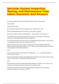 Sprinkler System Inspection&comma; Testing&comma; and Maintenance Time tables Questions And Answers