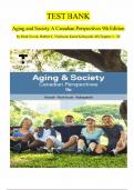 aging and society canadian perspectives 7th edition test bank new update
