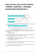 TNCC ACTUAL 2025 LATEST UPDATE CORRECT QUESTION &plus; ANSWERS GUARANTEED PASS&vert;RATED A&plus;
