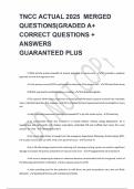 TNCC ACTUAL 2025 MERGED QUESTIONS&vert;GRADED A&plus; CORRECT QUESTIONS &plus; ANSWERS GUARANTEED PLUS