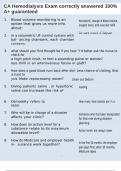 CA Hemodialysis Exam correctly answered 100&percnt; A&plus; guaranteed 