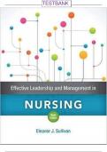 Test Bank For Effective Leadership and Management in Nursing 9th Edition Sullivan