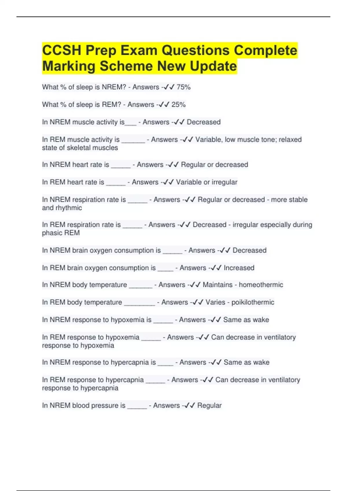 CCSH Prep Exam Questions Complete Marking Scheme New Update - CCSH ...