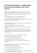 CITI Training, Modules 1-24 (Biomedical Research) Exam questions with correct answers