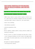 Test Bank for Essentials of Psychiatric Mental Health Nursing&colon; A Communication Approach to Evidence-Based Care 3rd Edition by Elizabeth M&period; Varcarolis 9780323389655 Chapter 1-28 &vert; Complete Guide A&plus;