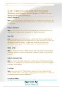 CHAP1 PUBLIC FINANCE-OVERVIEW &lpar;REVIEWER&rpar; Questions with Detailed Verified Answers &lpar;100&percnt; Correct  Answers&rpar; &sol;Already Graded A&plus; PUBLIC FINANCE Ans&colon; about the taxing and spending activities of the government and how the  government raises funds and spends the