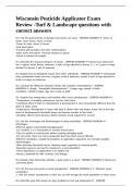 Wisconsin Pesticide Applicator Exam Review -Turf & Landscape questions with correct answers