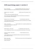 OCR psychology paper 1 section C Exam Reported Questions Well Answered
