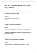 Biol 191 - Exam 3 Questions with correct Short Answers&period;