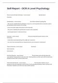 Self-Report - OCR A Level Psychology Proctored Exam Questions And Answers Course Approved&period;