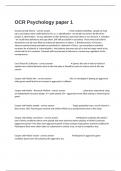  OCR Psychology paper 1 Pre-Course Study Guide Actual Questions And Answers 100&percnt; Correct&period;