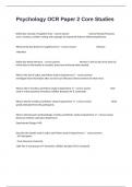 Psychology OCR Paper 2 Core Studies Proctored Exam Complete Solutions 100&percnt; Verified Answers&period;