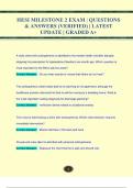 HESI MILESTONE 2 EXAM QUESTIONS & ANSWERS &lpar;VERIFIED&rpar; LATEST UPDATE GRADED A&plus;