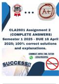 CLA2601 Assignment 2 &lpar;COMPLETE ANSWERS&rpar; Semester 1 2025 - DUE 16 April 2025