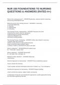 NUR 155 FOUNDATIONS TO NURSING QUESTIONS & ANSWERS &lpar;RATED A&plus;&rpar;