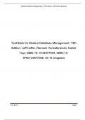 Test Bank for Modern Database Management&comma; 13th Edition&comma; Jeff Hoffer&comma; Ramesh Venkataraman&comma; Heikki Topi&comma; All 1-14 Chapters&period;