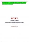 NCLEX NCLEX-PN PRACTICE TEST WITH CORRECT VERIFIED ANSWERS LATEST