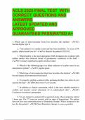 ACLS 2025 FINAL TEST WITH CORRECT QUESTIONS AND ANSWERS LATEST UPDATED AND APPROVED GUARANTEED PASS&vert;RATED A&plus;