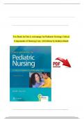 TEST BANK For Davis Advantage for Pediatric Nursing&colon; Critical Components of Nursing Care&comma; 3rd Edition by Kathryn Rudd&comma; Complete Chapter's 1 - 22