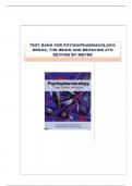 TEST BANK For Psychopharmacology&colon; Drugs&comma; the Brain&comma; and Behavior&comma; 4th Edition By Meyer Nursing&comma; Complete Chapters 1 - 20&comma;Latest  update 2025