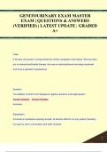 GENITOURINARY EXAM MASTER EXAM QUESTIONS & ANSWERS &lpar;VERIFIED&rpar; LATEST