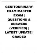 GENITOURINARY EXAM MASTER EXAM &lpar;New 2025 &sol; 2026 Update&rpar; Questions with Verified Answers &vert;100&percnt; Correct &vert; A&plus; Grade&period;